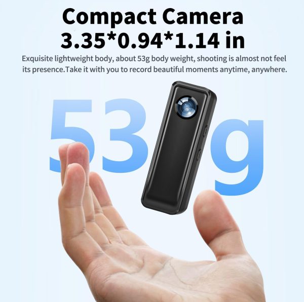 Body Cam, 2.7K HD Action Camera, Mini Body Camera, with 64GB Memory Card Portable Pocket Camera with Magnetic Back Clip Wearable Camcorder Daily Records Easy to Use for Traveling Cycling Home Office - Image 6